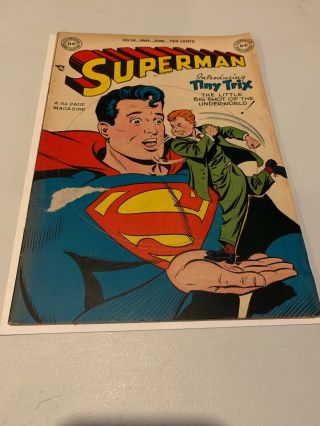 Vintage 1949 May - June Dc Comics Superman No.  58 Tiny Trix Golden Age Comic