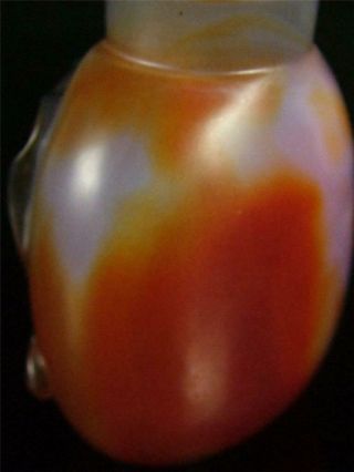 Natural Old Chinese Agate Snuff Bottle FISHES & LOTUS VEINS auspicious 7