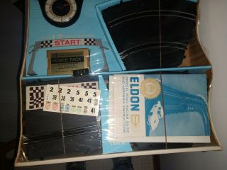 Vintage Eldon Sky High Triple Level Road Race Set in Orig Box Lid Rough 4