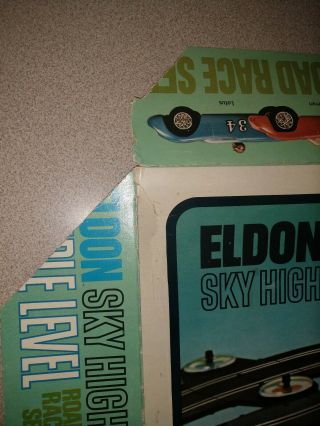 Vintage Eldon Sky High Triple Level Road Race Set in Orig Box Lid Rough 7