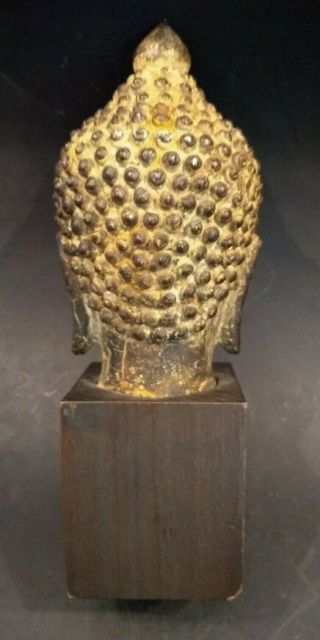 Fine Antique Bronze Buddha Head - THAILAND - 19th or Early 20th Century 6