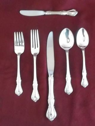 Reed&barton Sterling Silver Rose Cascade Pattern 6 Piece Place Setting