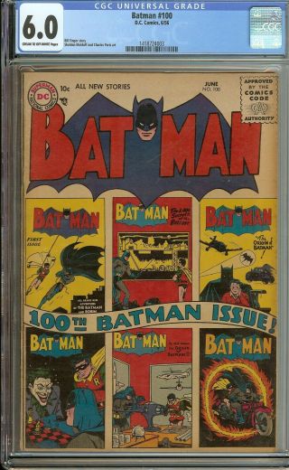 Batman 100 Cgc 6.  0 Vintage Dc Detective Comic Robin Joker Golden Age 10c