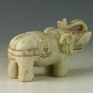 Chinese Natural Jade Handwork Carved Elephant Statue MY0740 6