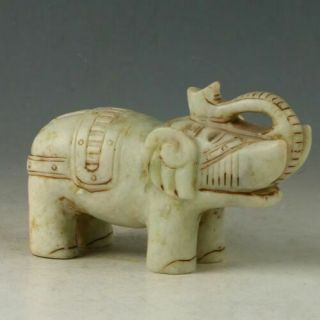 Chinese Natural Jade Handwork Carved Elephant Statue MY0740 7
