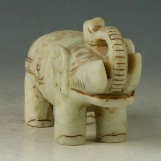Chinese Natural Jade Handwork Carved Elephant Statue MY0740 8