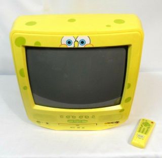 Vintage Spongebob Television With Built In Dvd Player & Remote.