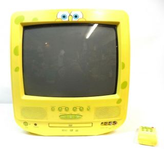 Vintage Spongebob Television with Built in DVD Player & Remote. 2