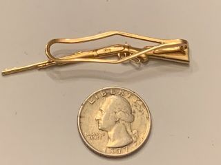 Antique SLOAN & Co 14KT Yellow Gold Winchester Rifle Tie Clip Bar Solid Vintage 9