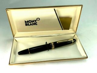 Vintage Montblanc Meisterstuck 146 Black Fountain Pen Boxed Product 14k Gold Nib