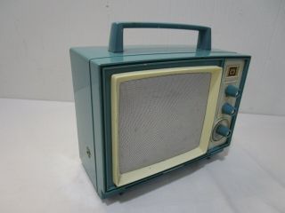 Vintage Raleigh Model T - 607 TV Shaped 6 Transistor Turquoise Radio - - - - - - Cool 2