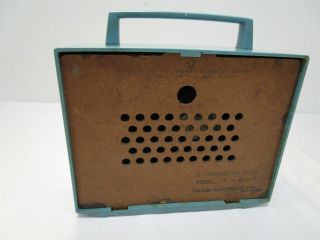 Vintage Raleigh Model T - 607 TV Shaped 6 Transistor Turquoise Radio - - - - - - Cool 7