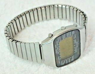 1977 SEIKO Pan AM M158 5000 LC Quartz LCD Digital Watch Rare 4