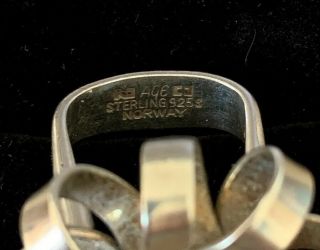 RARE ANNA GRETA EKER - C.  1960s - AGE NORWAY Ring Marked - AGE NORWAY SILVER 925S 4