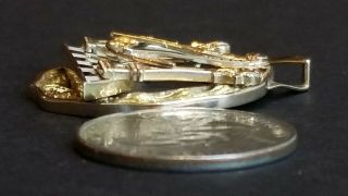 14K Gold Vintage LARGE Freemasonry MASONIC Mason 3D Enameled Pendant 14.  3g 10