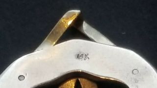 14K Gold Vintage LARGE Freemasonry MASONIC Mason 3D Enameled Pendant 14.  3g 3