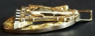 14K Gold Vintage LARGE Freemasonry MASONIC Mason 3D Enameled Pendant 14.  3g 4