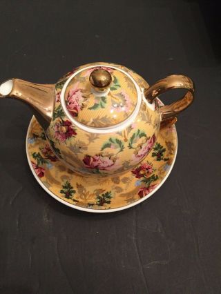 Adeline Fine Porcelain Hand Crafted Set Mini Tea Pot Cup Saucer - Lovely