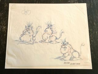 Rare Vintage Signed My Pet Monster Pets 1985 Concept Sketch Tcfc