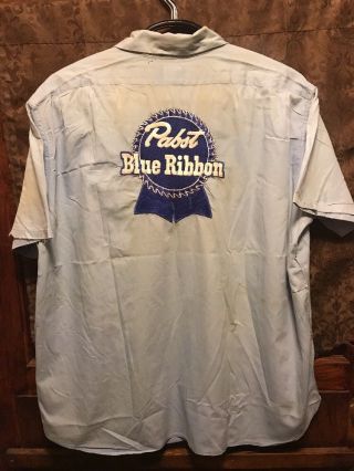 Pabst Blue Ribbon Pbr Milwaukee Beer Vintage 1950s Harco S/s Delivery Work Shirt