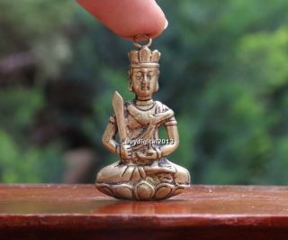 5 Cm Tibet Buddhism Pure Bronze Kwan - Yin Guanyin Bodhisattva Lotus Buddha Statue