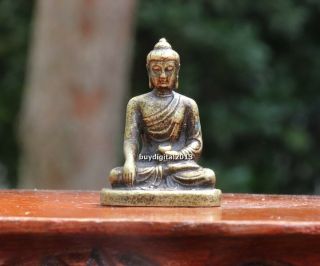 4 Cm Tibet Pure Bronze Gautama Sakyamuni Shakyamuni Tathagata Buddha Sculpture