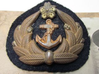 WW2 JAPANESE NAVY OFFICER CAP BADGE COMMANDER PATCH INSIGNIA MEDAL WWII JAPAN 2