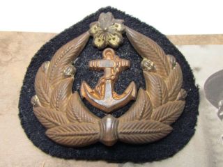WW2 JAPANESE NAVY OFFICER CAP BADGE COMMANDER PATCH INSIGNIA MEDAL WWII JAPAN 6