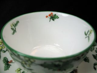 Adderleys Mistletoe and Holly Teacup and Saucer England c.  1920 (6 Available) 3