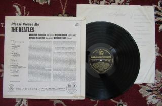 Beatles VERY RARE 1963 UK ' PLEASE PLEASE ME ' MONO LP BLACK LABEL / GOLD PRINT 3