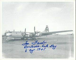 Tom Ferebee - Enola Gay Bombardier Signed Photo.  Hiroshima Japan.  Atomic Bomb.