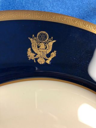 Vintage Lenox White House China Gold Border 10.  5” Plate Ronald Reagan Era 2
