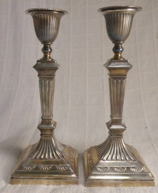 Great Pair Tiffany Makers Silver Soldered Candlesticks