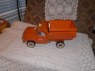 Vintage Tonka Orange Dump Truck With Sander Spreader