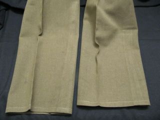 EARLY WW2 US ARMY WOOL PANTS WITH BELT 32 WAIST 34 - 1/2 LEG NAMED 4