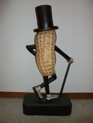 Rare Large Wood Planters Peanuts Mr Peanut Statue Figure Figurine 27 Inches Tall 2