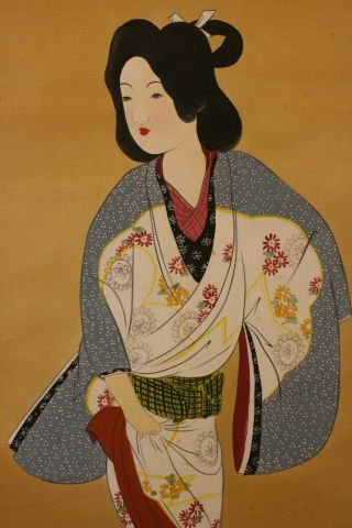 Z00p5 Gorgeous Kimono Beauty Japanese Hanging Scroll