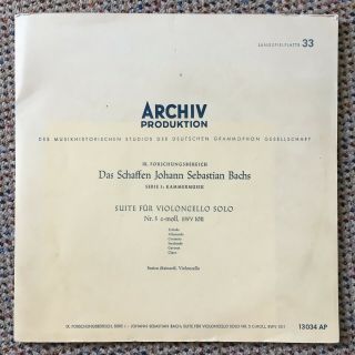 Enrico Mainardi - Johann Sebastian Bach Cello Solo Suites No.  5 1955 Rare 10 "