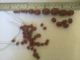 Vintage Cherry Amber Bakelite Beads 50g.  Simichrome