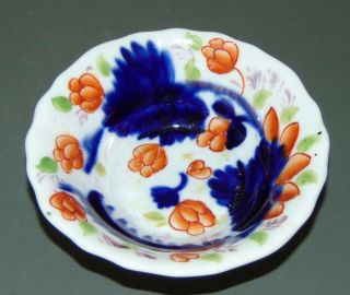 Antique C1840 Gaudy Dutch Hand Painted Flow Blue Cup Plate