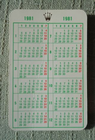 Vintage Rolex calendar from 1981,  Wallet & Translation 4