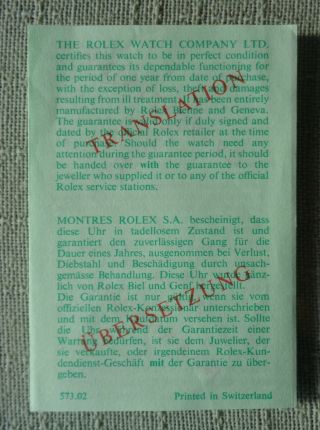 Vintage Rolex calendar from 1981,  Wallet & Translation 6