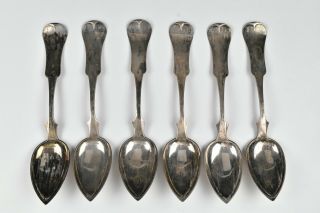 Set Of 6 Southern Coin Silver Tablespoons By G.  W.  Mcdannold Of Kentucky