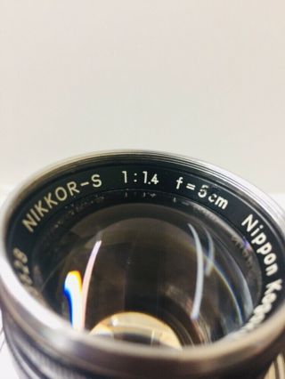 Vintage 1957 Nikon Rangefinder Camera Nippon Kogaku Nikkor - S 1:1.  4 f=5cm w/Case 11