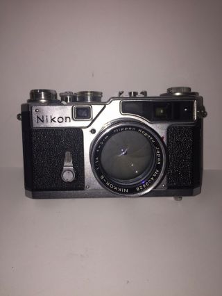 Vintage 1957 Nikon Rangefinder Camera Nippon Kogaku Nikkor - S 1:1.  4 f=5cm w/Case 3