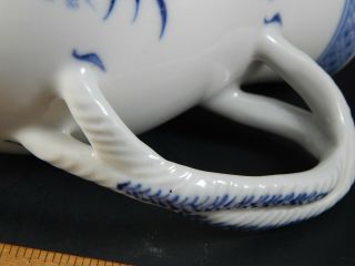 Antique Chinese Export Porcelain Blue White Milk Jug European Dogs Hunting 1750 7