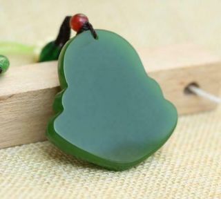 Fine Natural hand - carved green jade buddha Lucky Amulet pendant necklace 5