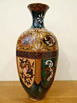 Antique Japanese Meiji Cloisonne Vase Dragons & Phoenix 2