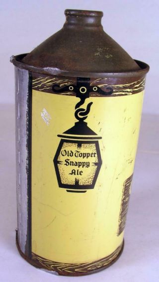 Vintage Old Topper Snappy Ale Quart Cone Top Beer Can Rochester Brewing Co.  N.  Y. 4