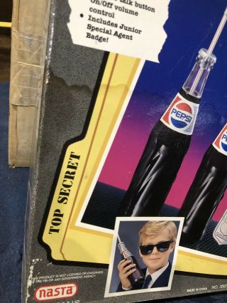 Vtg 1991 NIB Nasta FBI Jr.  Pepsi Bottle Walkie - Talkies,  w/Badge 2